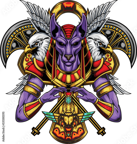 Illustration of god anubis with premium quality stock vector