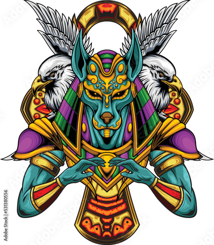 Illustration of god anubis with premium quality stock vector