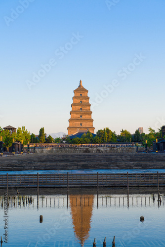 Famous ancient Buddhist architecture Dayan Pagoda in Xian , China