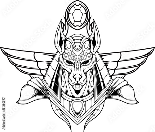 Illustration of god anubis with premium quality stock vector