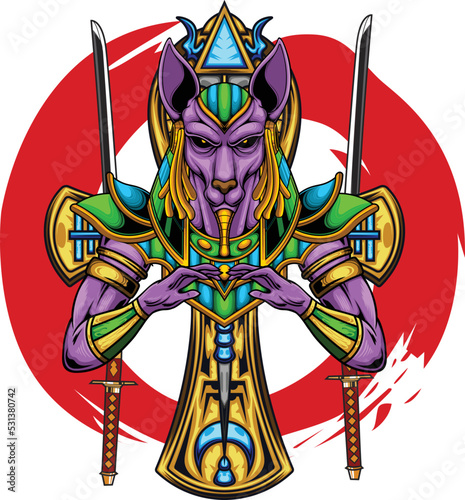 Illustration of god anubis with premium quality stock vector