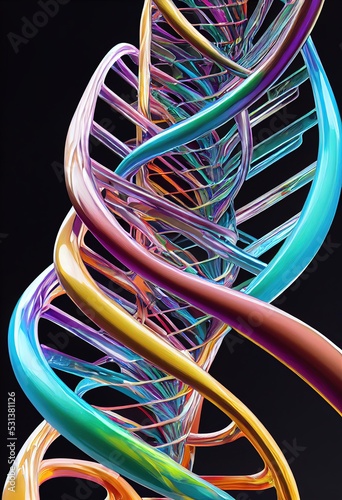 Abstract DNA double helix strand. Illustration