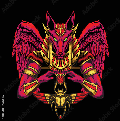 Illustration of god anubis with premium quality stock vector