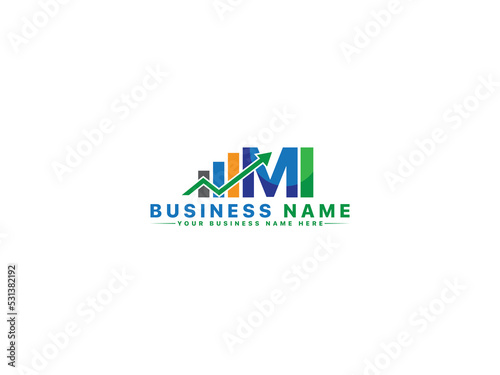 Letter MI im Logo Icon, Financial Mi m i Logo Letter Vector For Market Analyses Company