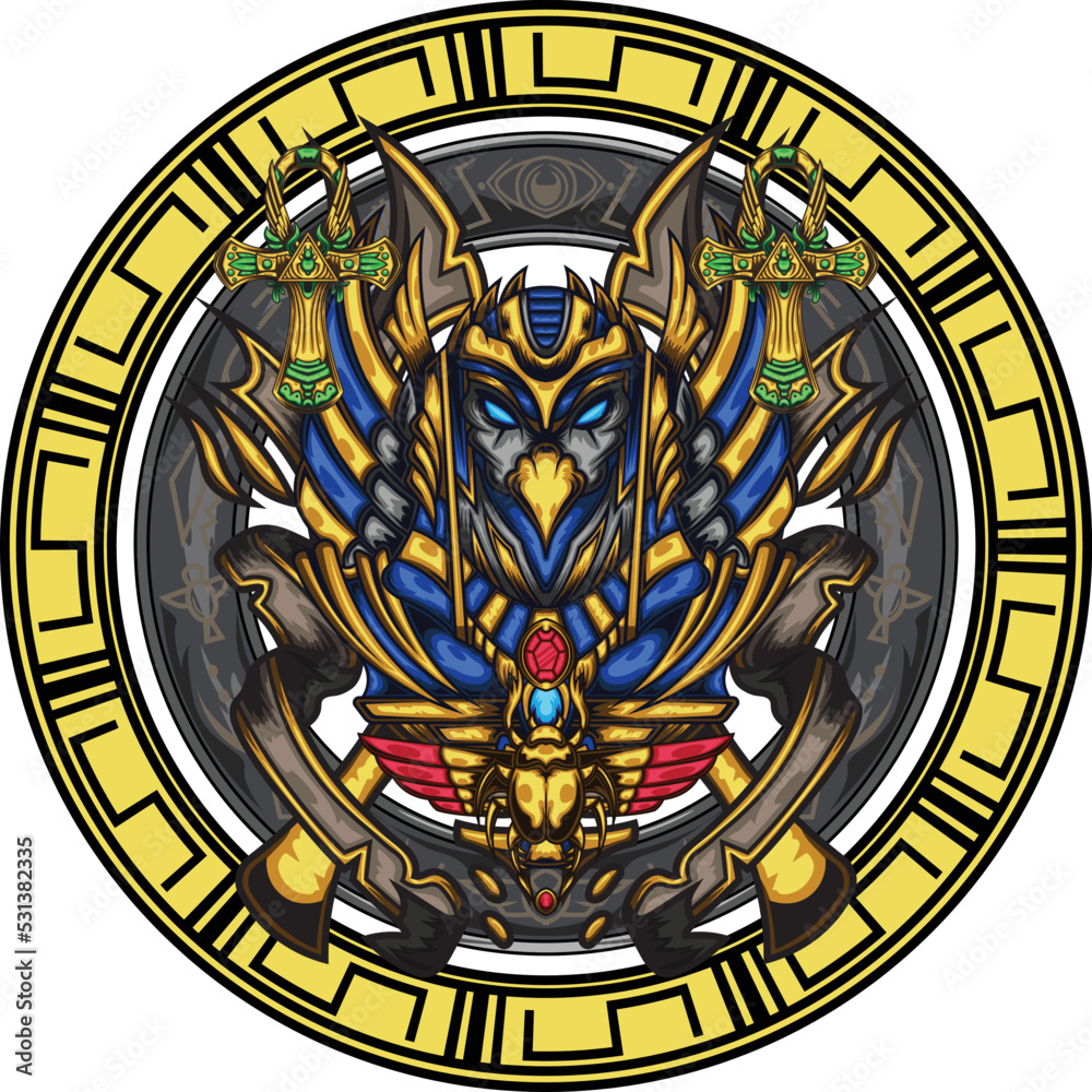 Vector illustration of god of ra egyptian gods Stock Vector | Adobe Stock