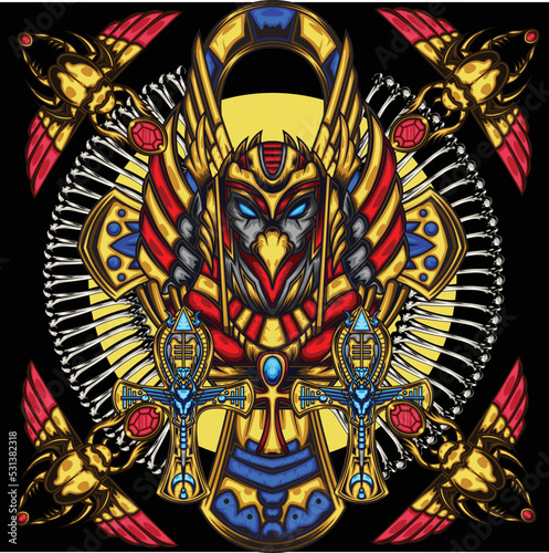 Vector illustration of god of ra egyptian gods
