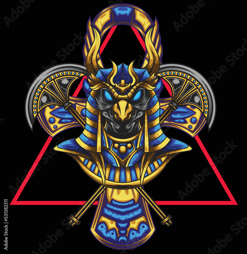 Vector illustration of god of ra egyptian gods