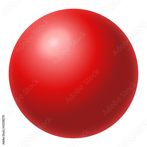 Ball pin illustration. Red pushpin sticking out of the paper
