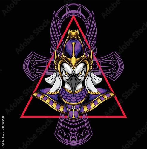 Vector illustration of god of ra egyptian gods