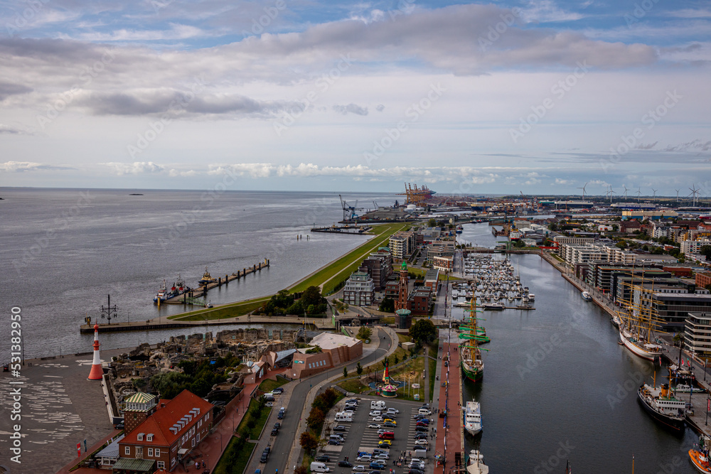 Fototapeta premium Blick über Bremerhaven