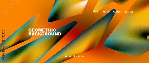 Landing page background template. Abstract geometric shapes composition. Vector illustration for wallpaper, banner, background