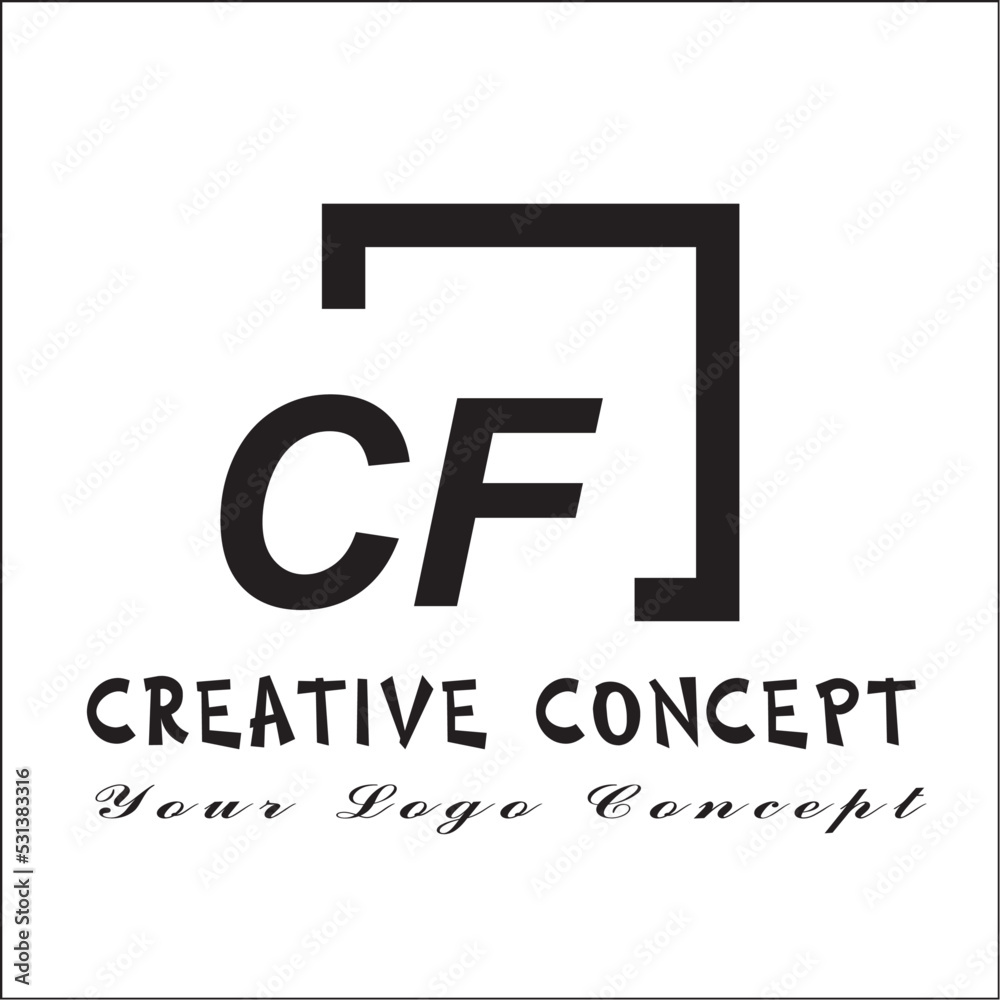 Square CF 2 Letter Logo Creative	