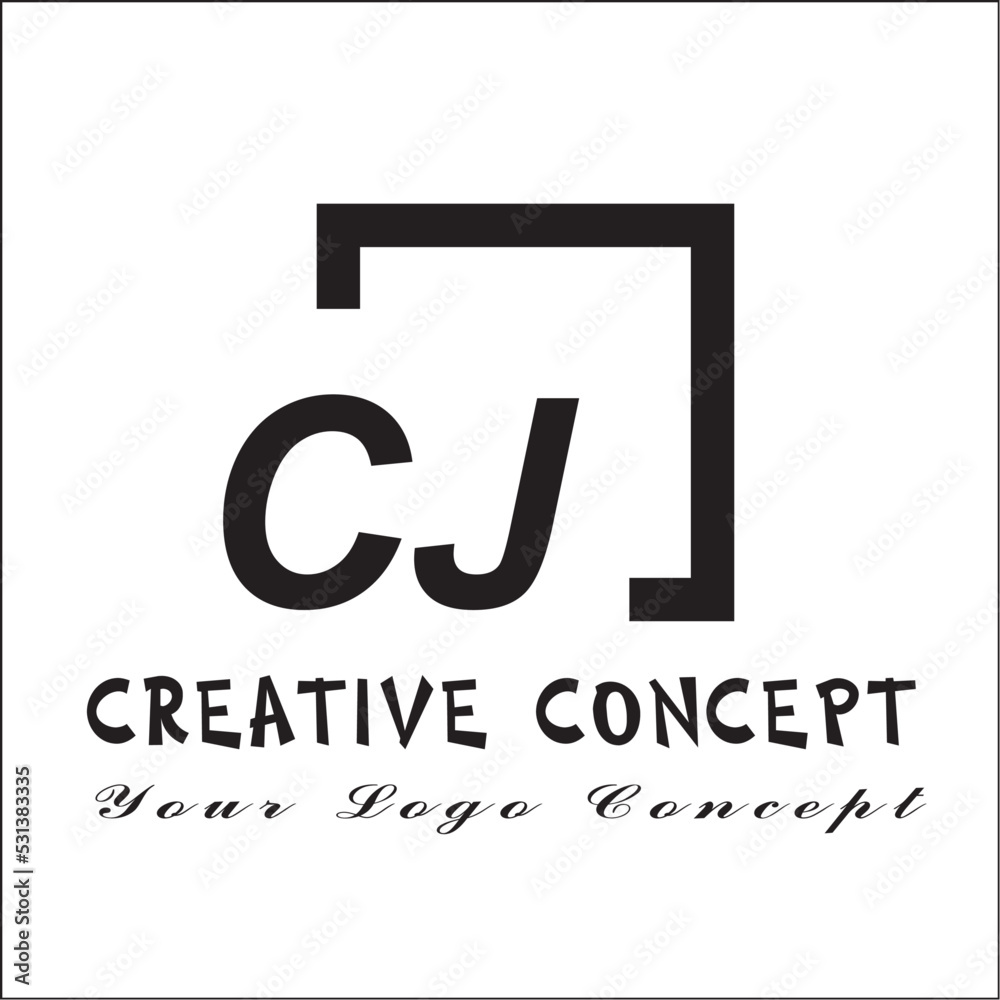Square CJ 2 Letter Logo Creative Square CJ 2 Letter Logo Creative