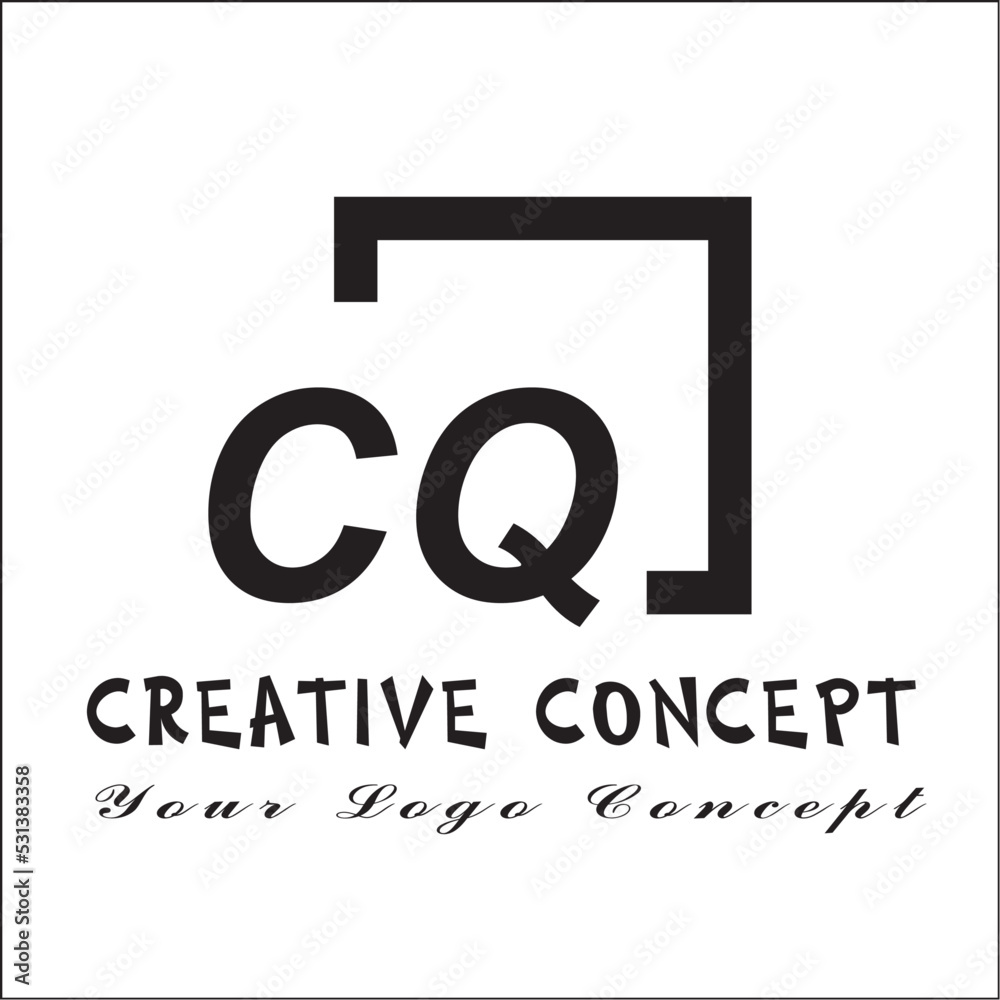 Square CQ 2 Letter Logo Creative Square CQ 2 Letter Logo Creative