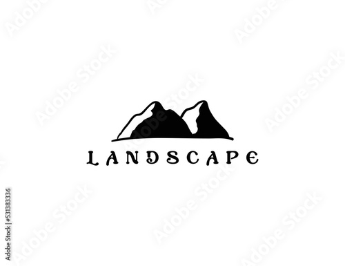 Mountain peak logo design illustration