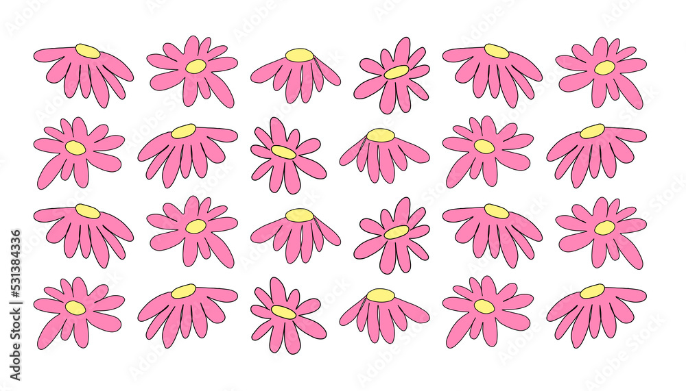 seamless pattern with pink flowers