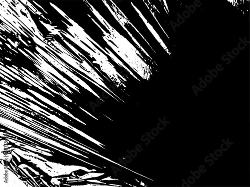 Black and white stretched plastic film. Urban vector grunge background.