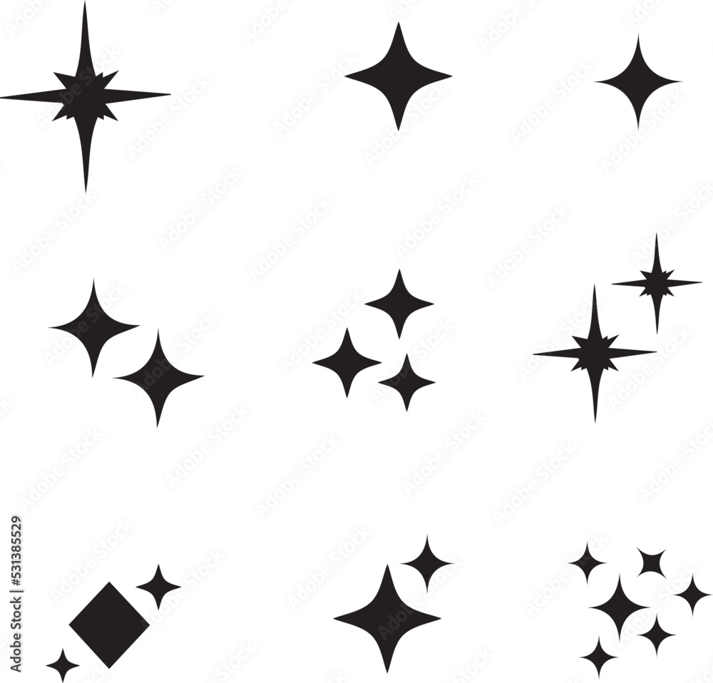 set of stars sparkling set of stars sparkling