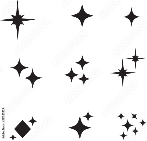 set of stars sparkling