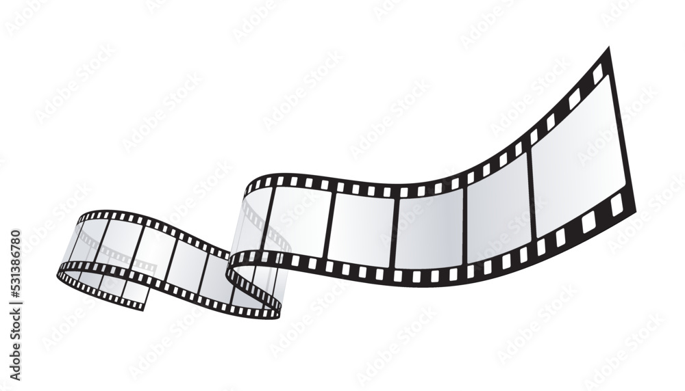 MOVIE, PHOTOGRAPHY film strip ISOLATED ON WHITE BACKGROUND