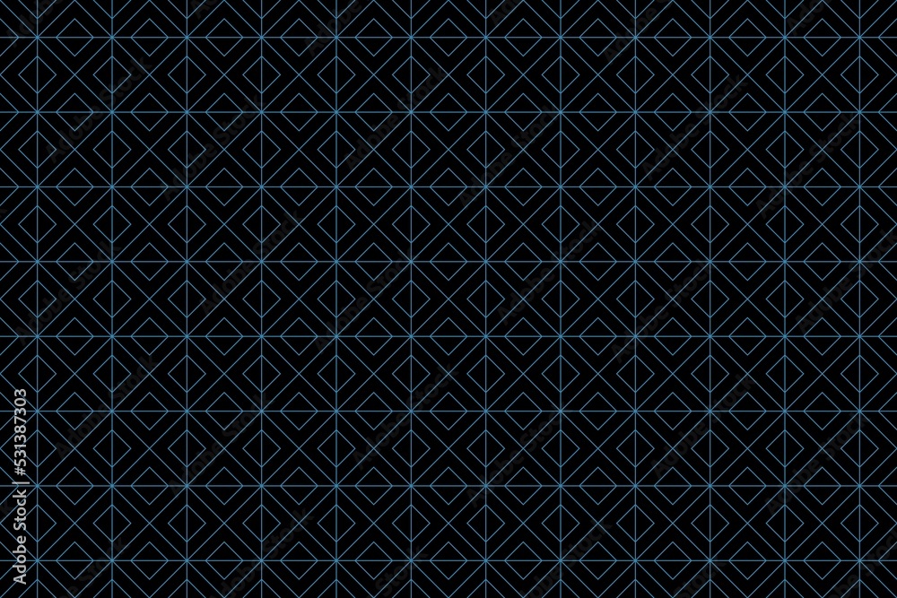 black abstract background with blue square line elements