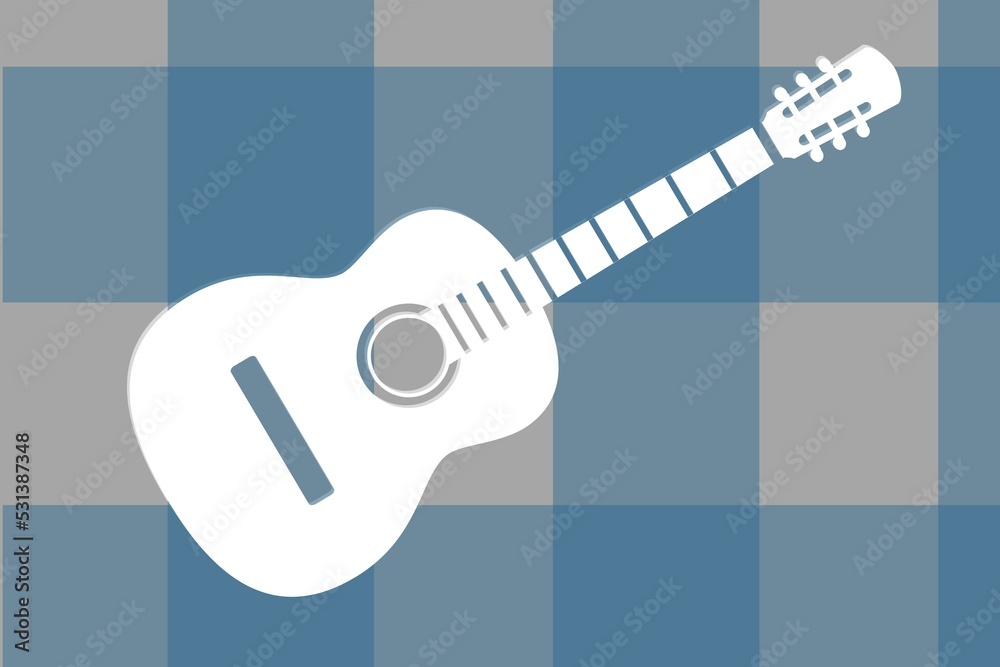 Gray and blue color abstract background with guitar elements Gray and blue color abstract background with guitar elements
