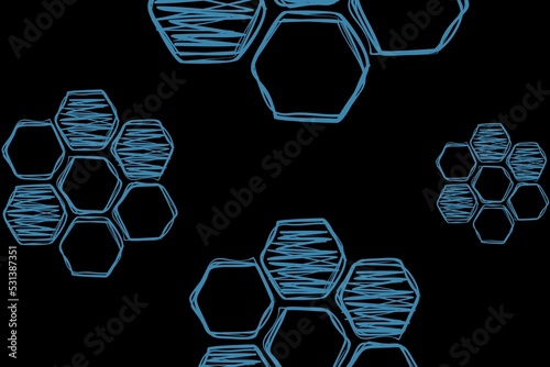 black abstract background with blue square elements