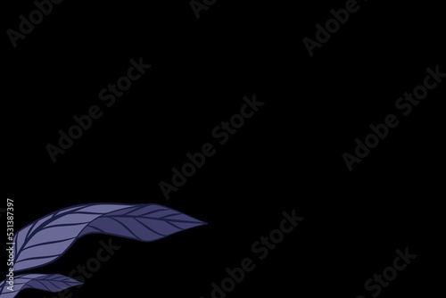 black abstract background with purple leaf elements