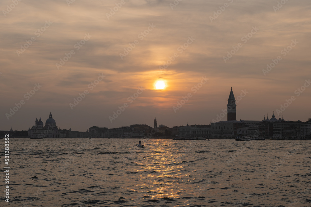 Sunset over Venice, golden hour photography