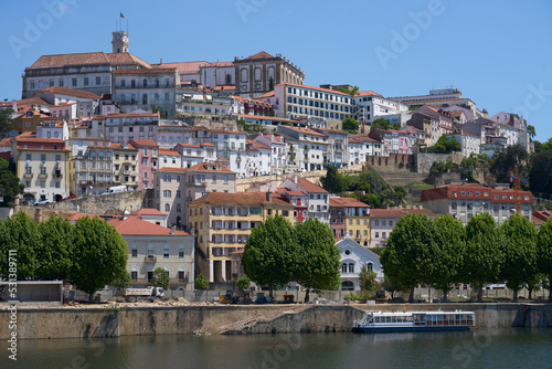 Old part of Coimbra city at Mondego river in Portugal
