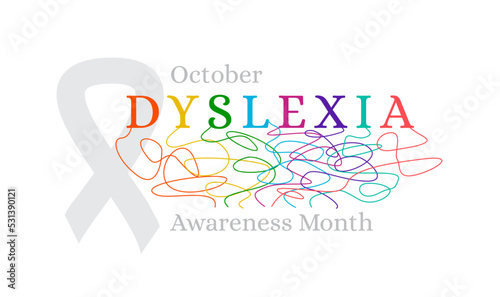 Dyslexia awareness month concept, contains picture in jpg on a white background
