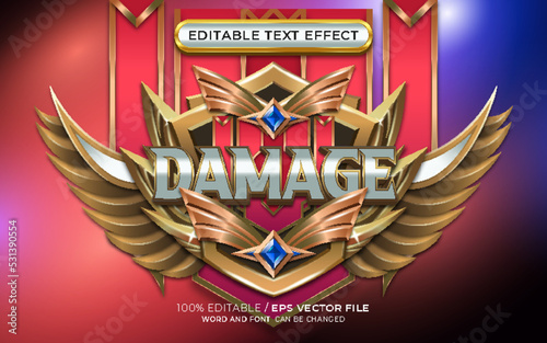 Editable Damage Text Effect with Winged Emblem photo