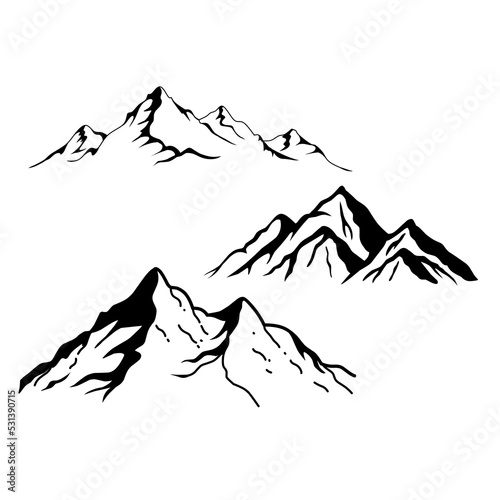 A set of Three mountain designs 