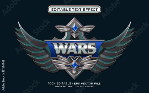 Editable Wars Text Effect with Winged Emblem