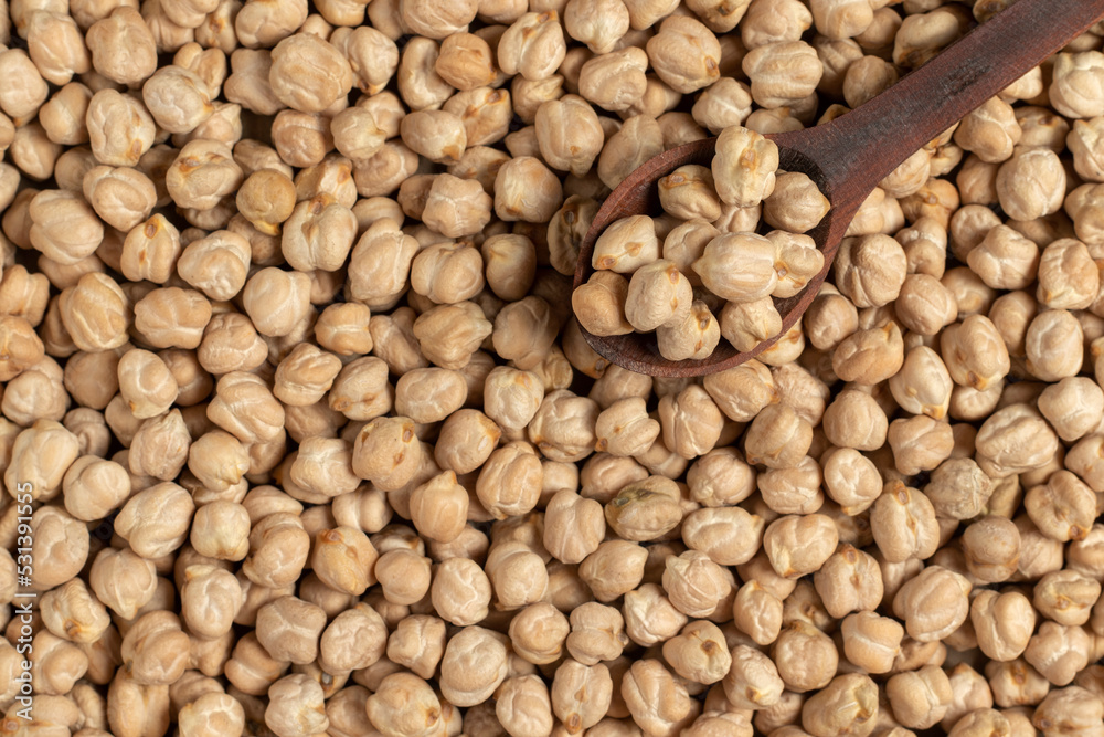 Organic chick peas. Top view, close-up. Organic chick peas. Top view, close-up.