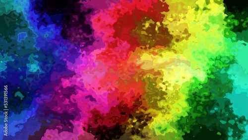abstract animated twinkling stained background full HD seamless loop video - watercolor splotch liquid effect - color
