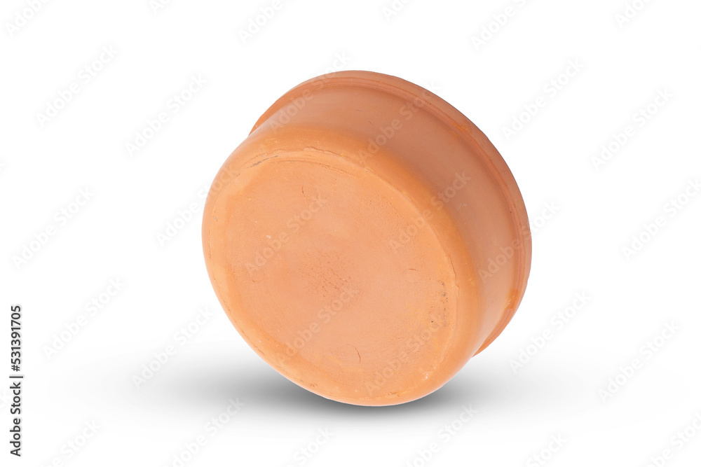 Brown clay pot isolated on white background
