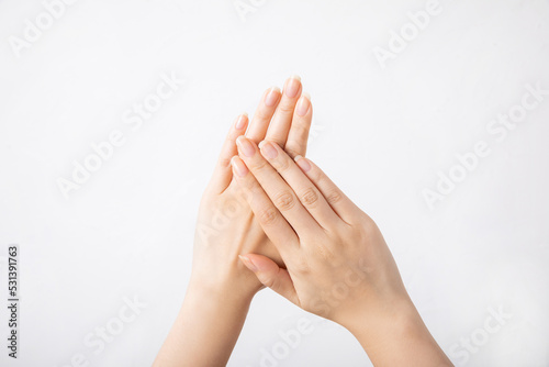 Hands of a young beautiful woman, hand care