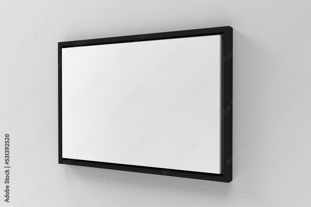 Side view Landscape canvas wall art mockup on wall