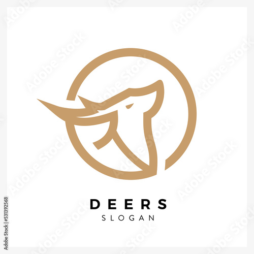 Deer gold logo design illustration for business 