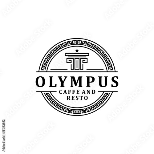 Vintage Ancient Restaurant Stamp Logo Design