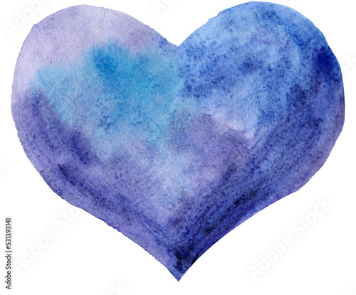 watercolor purple heart