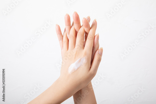 Hands of a young beautiful woman, hand care