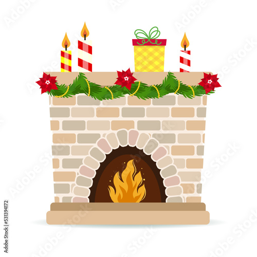 template for congratulations on christmas and new year in cartoon style