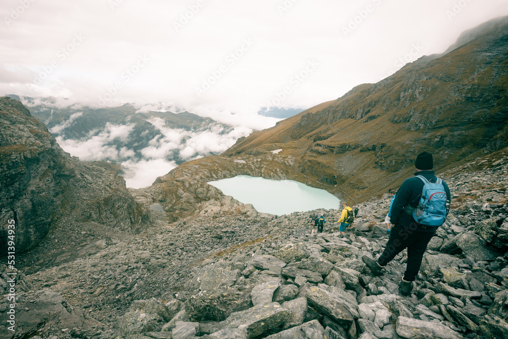 Fototapeta premium Hiking on Pizol