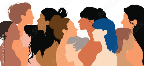 The exchange of information, ideas and friendship between women and girls of diverse cultures. A group of multiethnic women who talk and share ideas. A social network community for women.