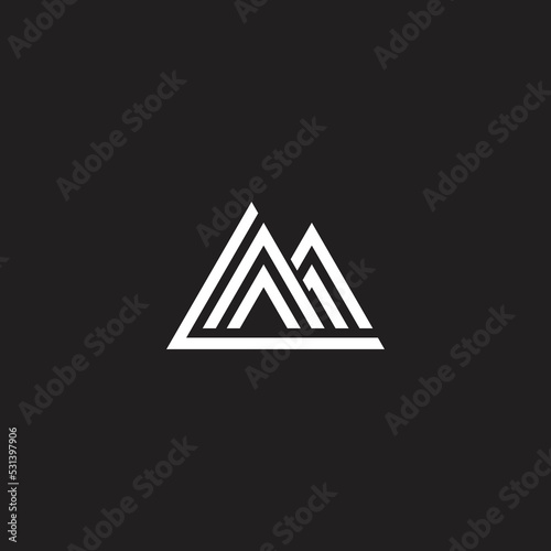 letter lm stripe geometric line logo vector