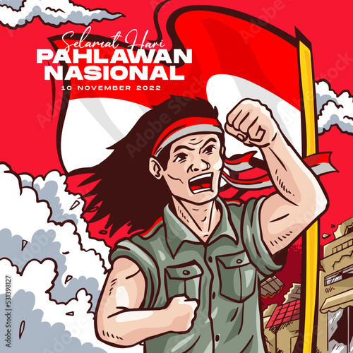 Hari Pahlawan Nasional or Indonesian Hero Days Background