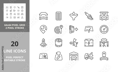 car services 64px and 256px editable vector set 2/2