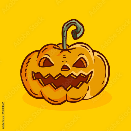 Hand drawn halloween Pumpkin Doodle